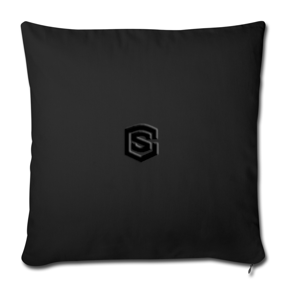 Throw Pillow Cover 18” x 18” WITH BLACK  LOGO - black