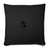 Throw Pillow Cover 18” x 18” WITH BLACK  LOGO - black
