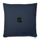 Throw Pillow Cover 18” x 18” WITH BLACK  LOGO - navy