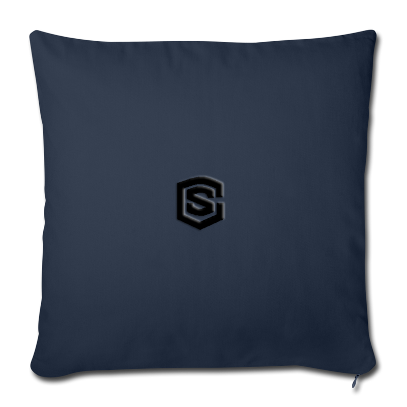 Throw Pillow Cover 18” x 18” WITH BLACK  LOGO - navy