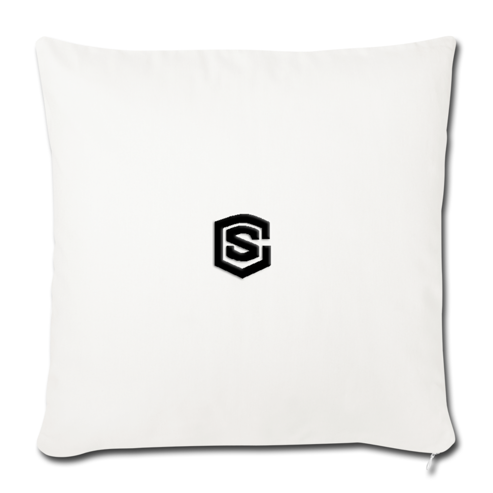 Throw Pillow Cover 18” x 18” WITH BLACK  LOGO - natural white