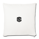 Throw Pillow Cover 18” x 18” WITH BLACK  LOGO - natural white