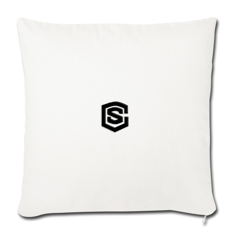 Throw Pillow Cover 18” x 18” WITH BLACK  LOGO - natural white