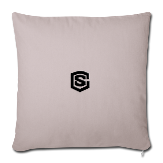 Throw Pillow Cover 18” x 18” WITH BLACK  LOGO - light taupe