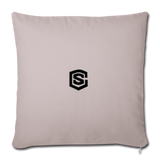 Throw Pillow Cover 18” x 18” WITH BLACK  LOGO - light taupe