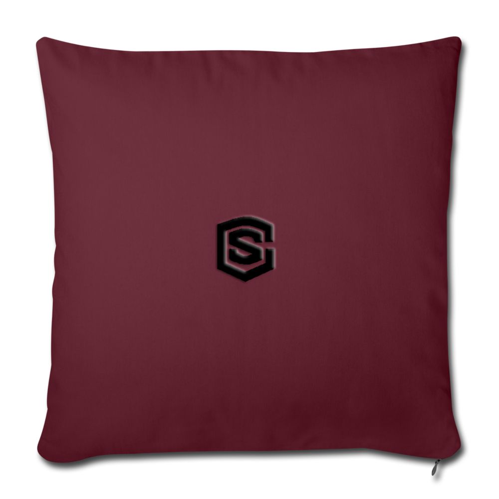 Throw Pillow Cover 18” x 18” WITH BLACK  LOGO - burgundy
