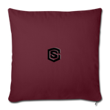 Throw Pillow Cover 18” x 18” WITH BLACK  LOGO - burgundy