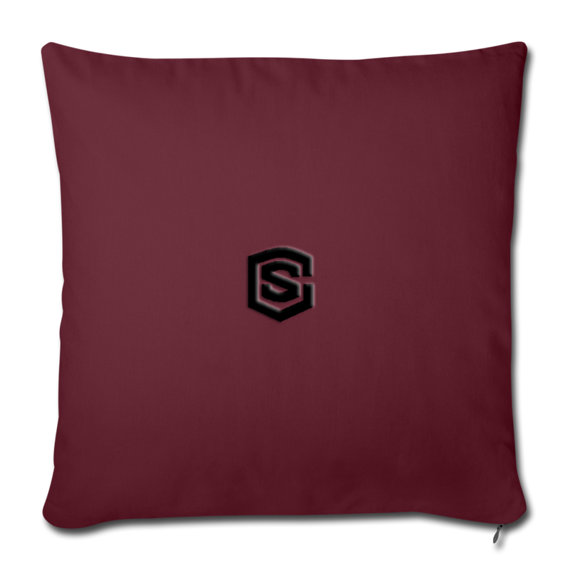 Throw Pillow Cover 18” x 18” WITH BLACK  LOGO - burgundy