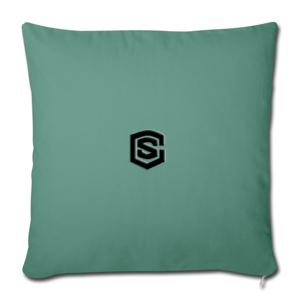 Throw Pillow Cover 18” x 18” WITH BLACK  LOGO - cypress green