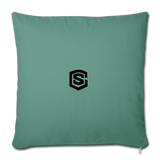 Throw Pillow Cover 18” x 18” WITH BLACK  LOGO - cypress green