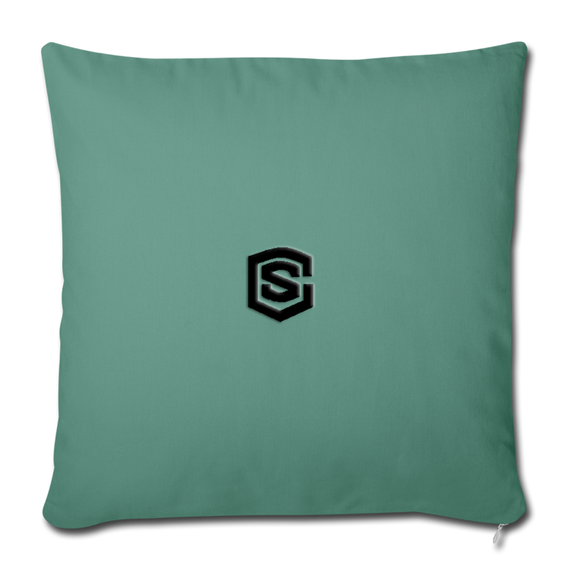 Throw Pillow Cover 18” x 18” WITH BLACK  LOGO - cypress green