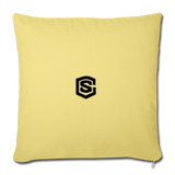 Throw Pillow Cover 18” x 18” WITH BLACK  LOGO - washed yellow