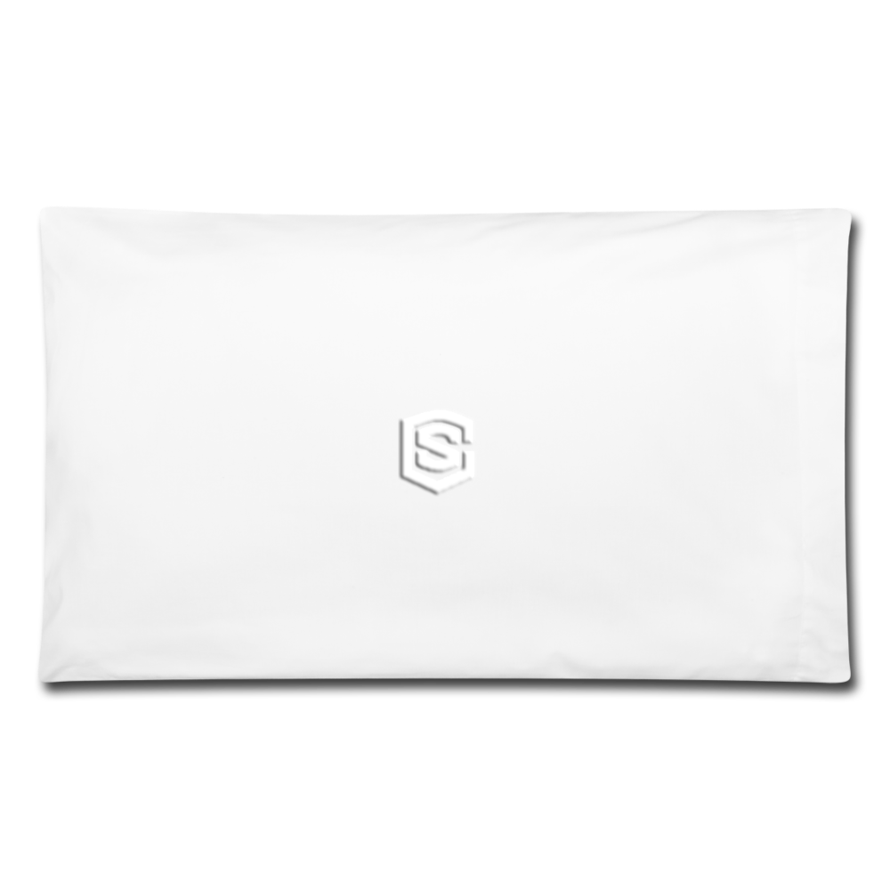 Pillowcase 32'' x 20'' WITH  WHITE LOGO - white