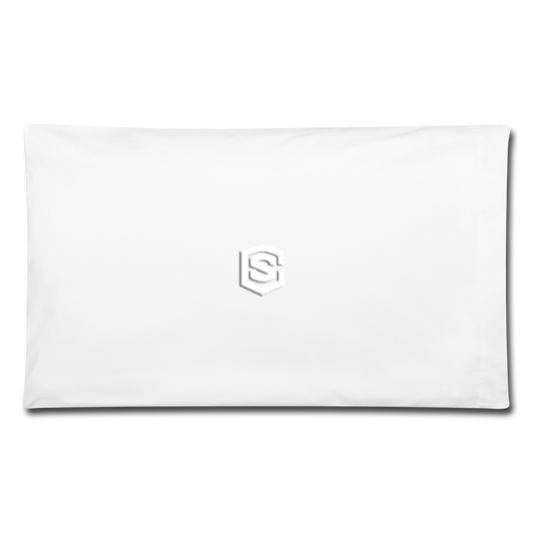 Pillowcase 32'' x 20'' WITH  WHITE LOGO - white