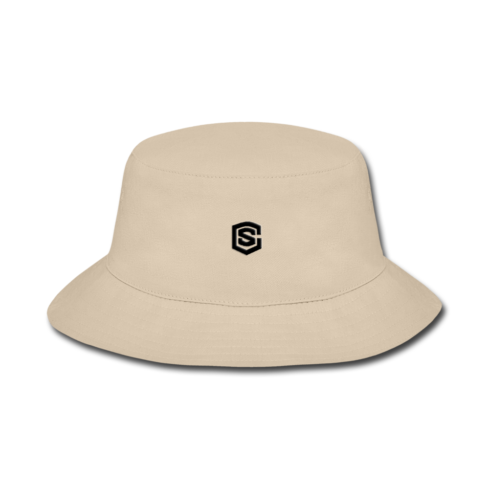 Bucket Hat WITH BLACK  LOGO - cream