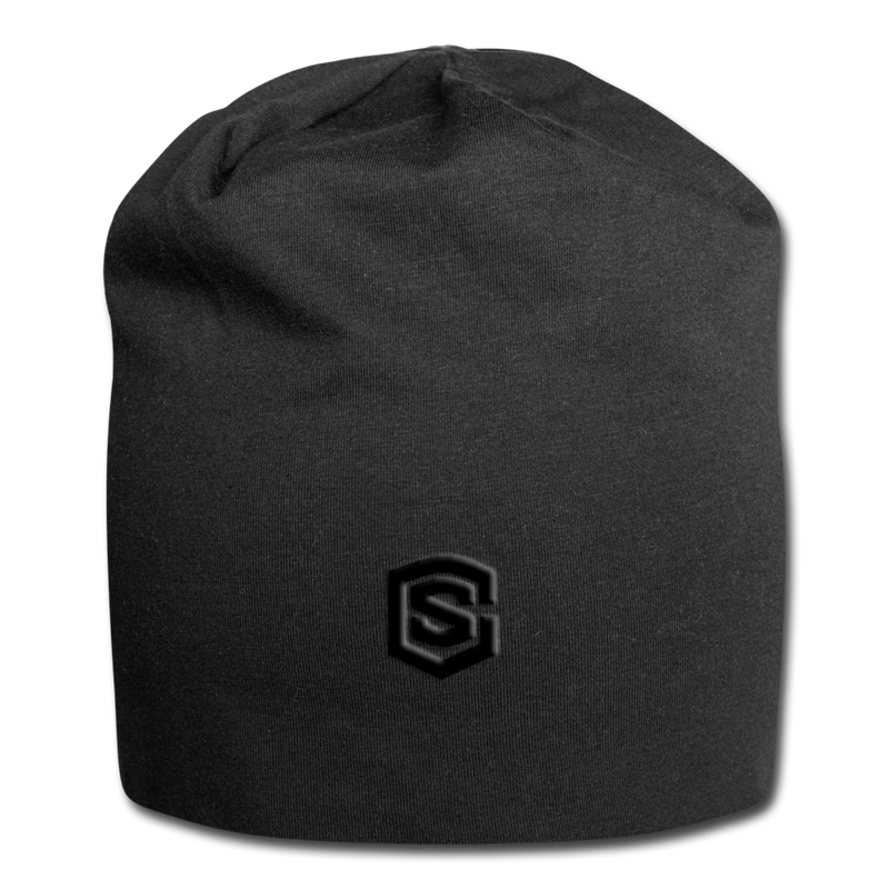Jersey Beanie WITH BLACK  LOGO - black