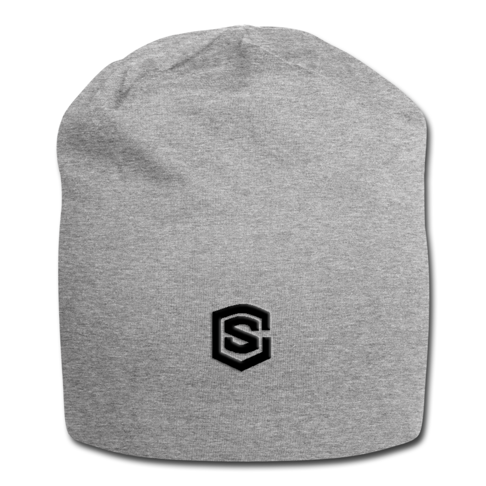 Jersey Beanie WITH BLACK  LOGO - heather gray