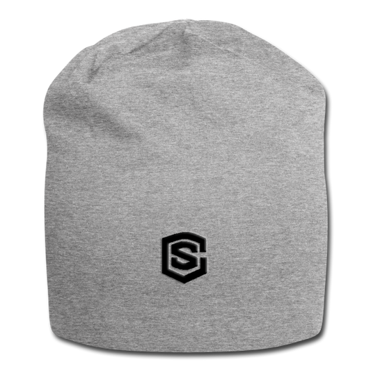 Jersey Beanie WITH BLACK  LOGO - heather gray