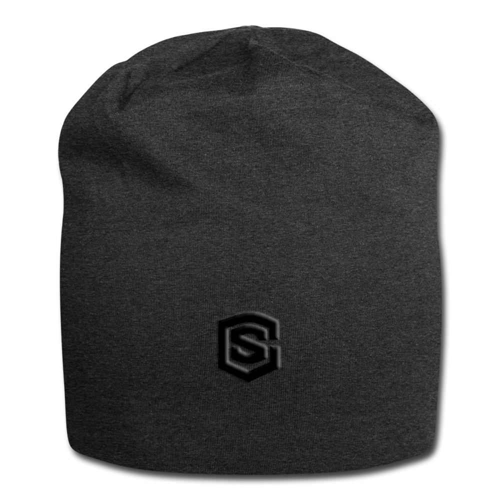 Jersey Beanie WITH BLACK  LOGO - charcoal gray