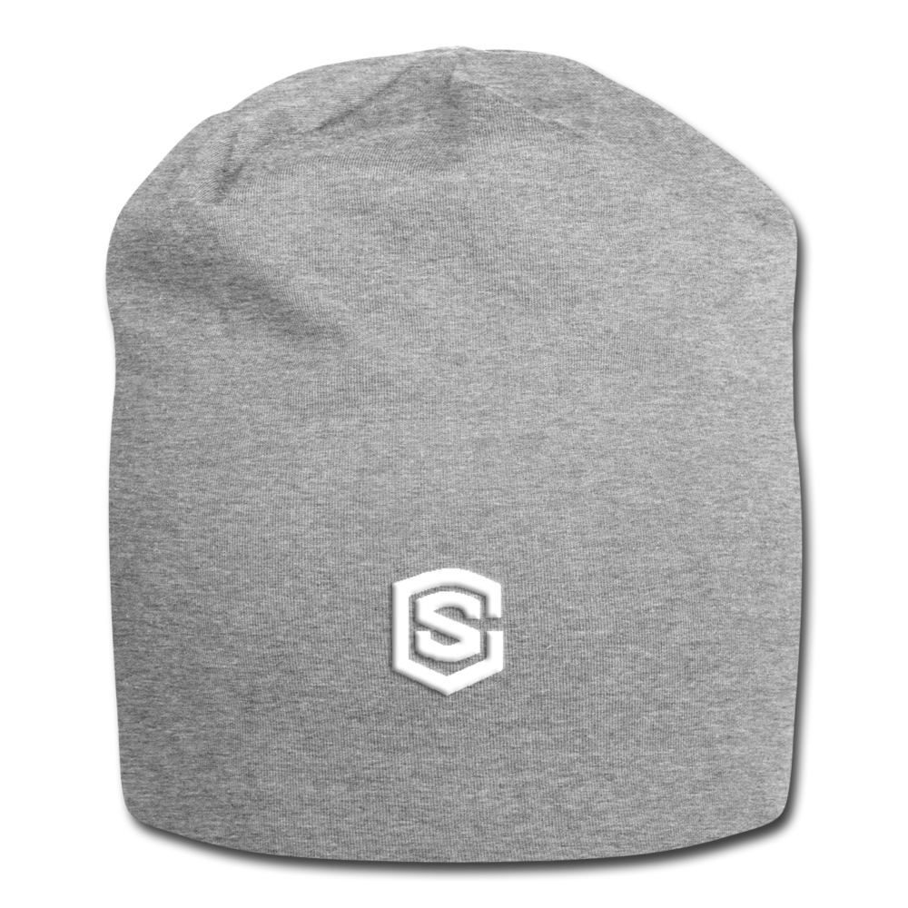 Jersey Beanie WITH WHITE  LOGO - heather gray