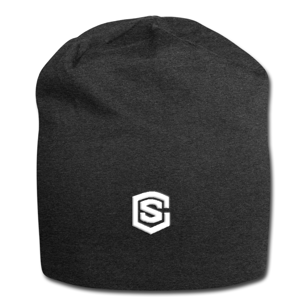 Jersey Beanie WITH WHITE  LOGO - charcoal gray
