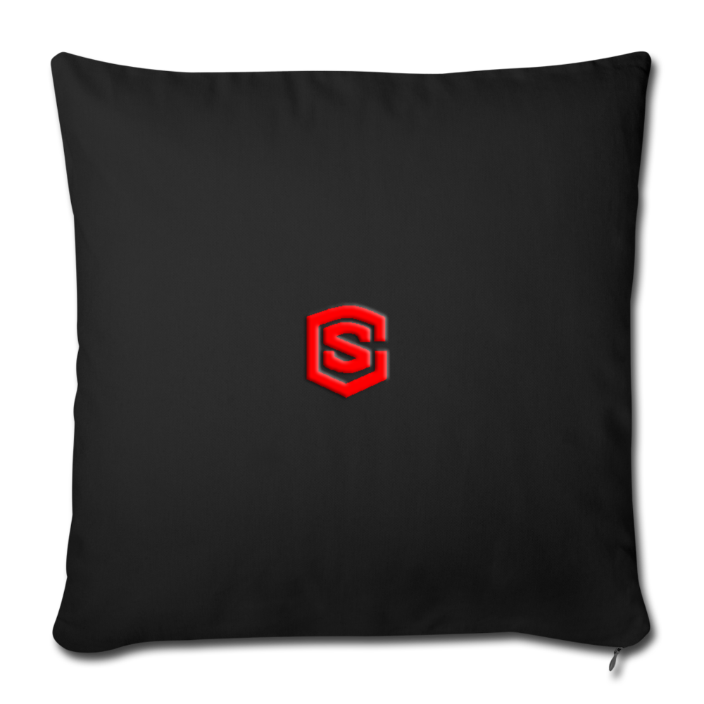 Throw Pillow Cover 18” x 18” WITH RED  LOGO - black