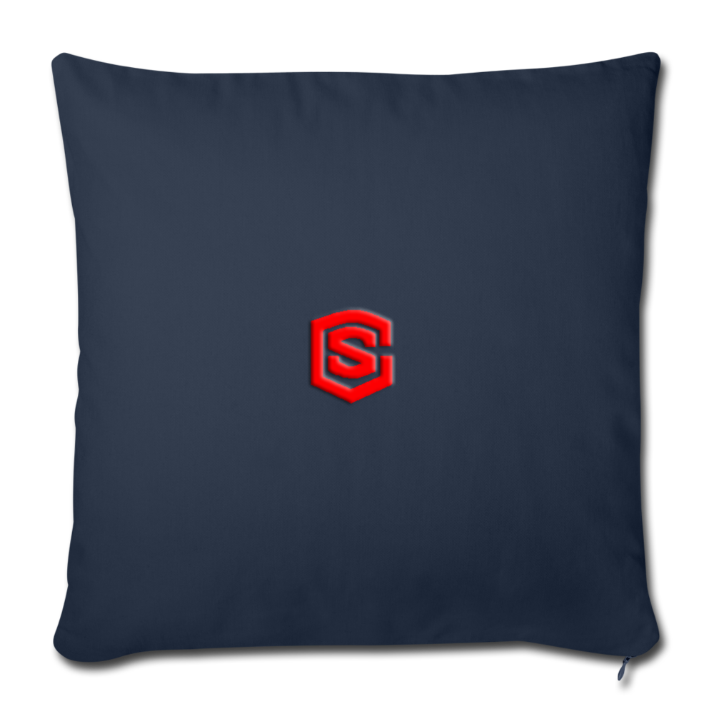 Throw Pillow Cover 18” x 18” WITH RED  LOGO - navy