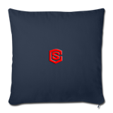 Throw Pillow Cover 18” x 18” WITH RED  LOGO - navy
