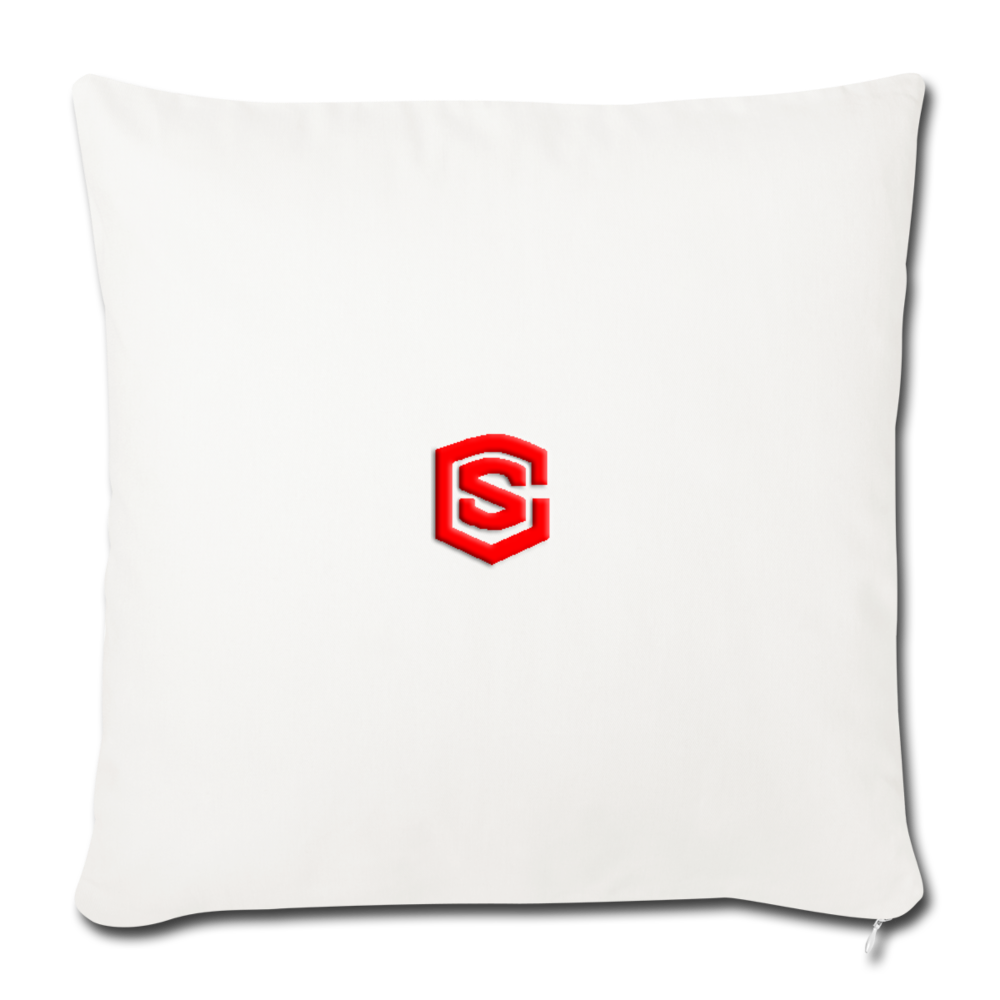 Throw Pillow Cover 18” x 18” WITH RED  LOGO - natural white