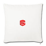 Throw Pillow Cover 18” x 18” WITH RED  LOGO - natural white