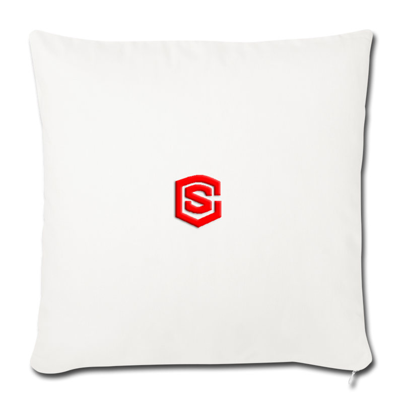 Throw Pillow Cover 18” x 18” WITH RED  LOGO - natural white