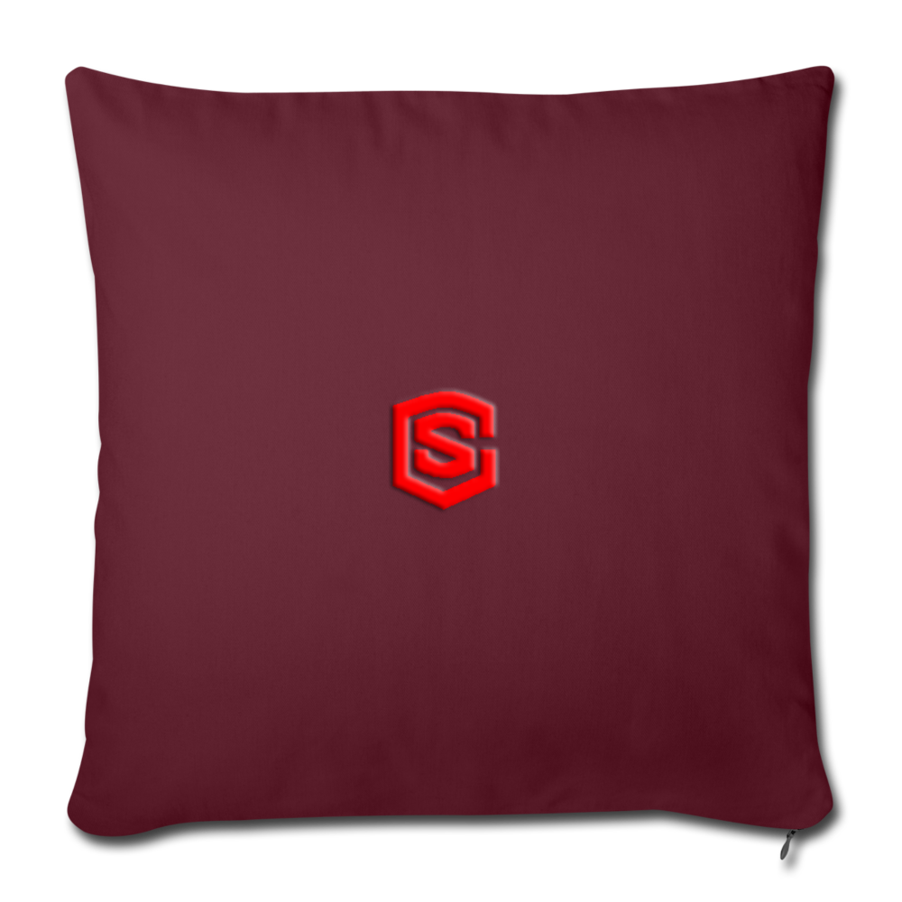 Throw Pillow Cover 18” x 18” WITH RED  LOGO - burgundy