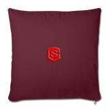 Throw Pillow Cover 18” x 18” WITH RED  LOGO - burgundy
