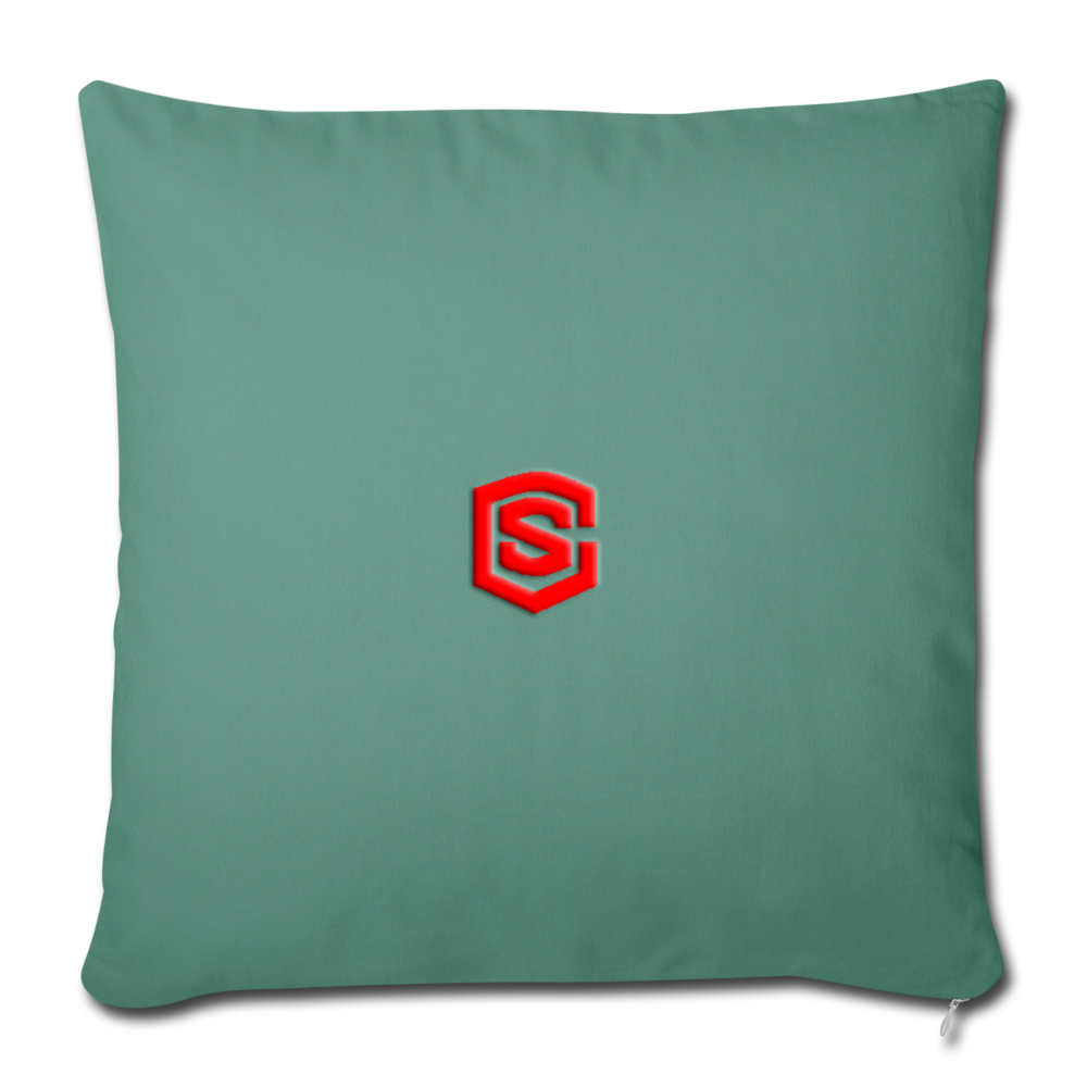 Throw Pillow Cover 18” x 18” WITH RED  LOGO - cypress green