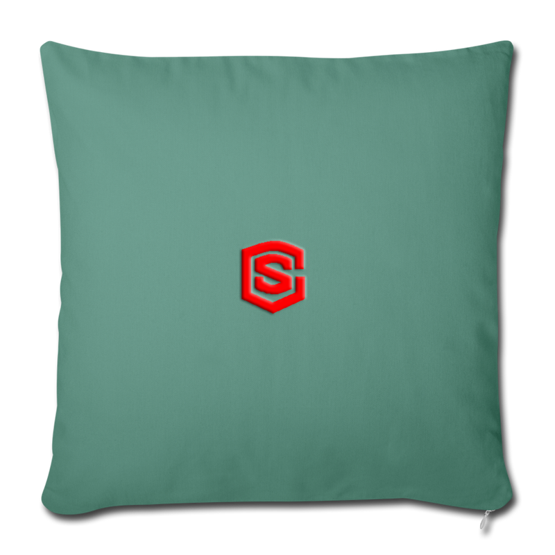 Throw Pillow Cover 18” x 18” WITH RED  LOGO - cypress green