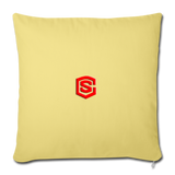 Throw Pillow Cover 18” x 18” WITH RED  LOGO - washed yellow