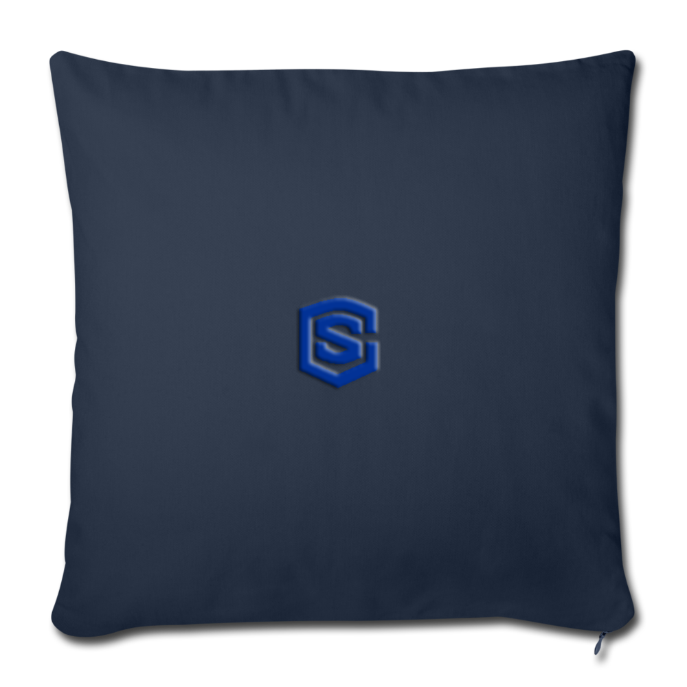 Throw Pillow Cover 18” x 18” WITH BLUE  LOGO - navy