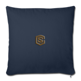 Throw Pillow Cover 18” x 18” WITH BROWN  LOGO - navy