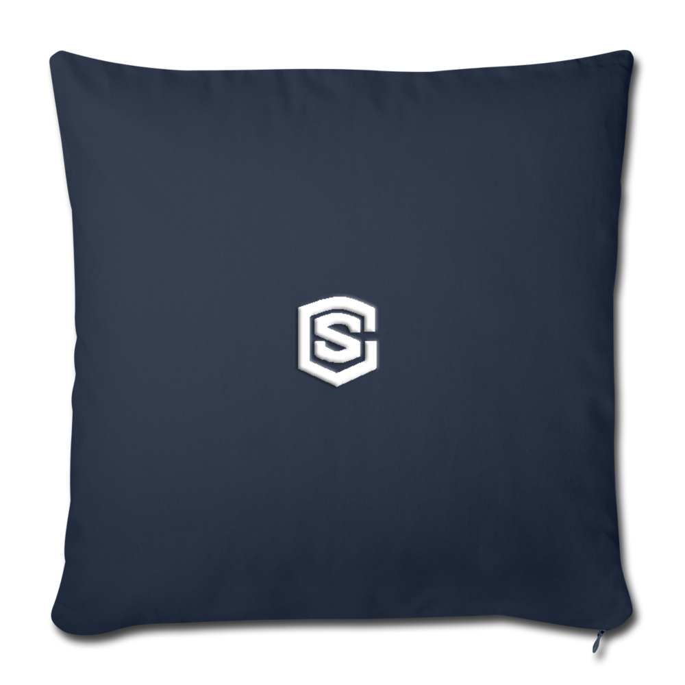 Throw Pillow Cover 18” x 18” WITH WHITE  LOGO - navy