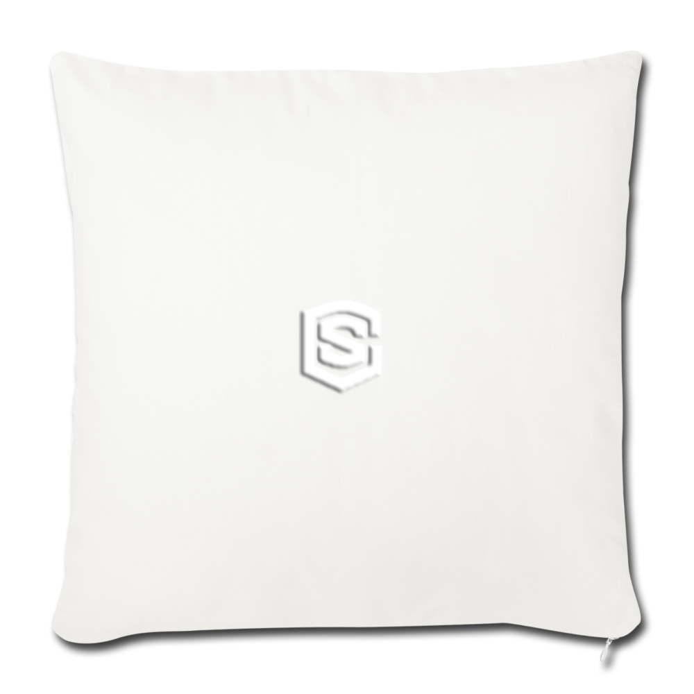 Throw Pillow Cover 18” x 18” WITH WHITE  LOGO - natural white