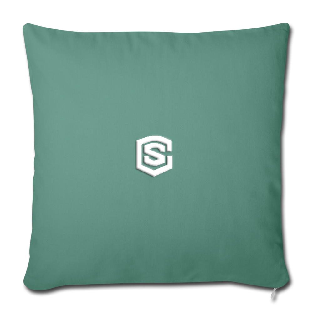 Throw Pillow Cover 18” x 18” WITH WHITE  LOGO - cypress green