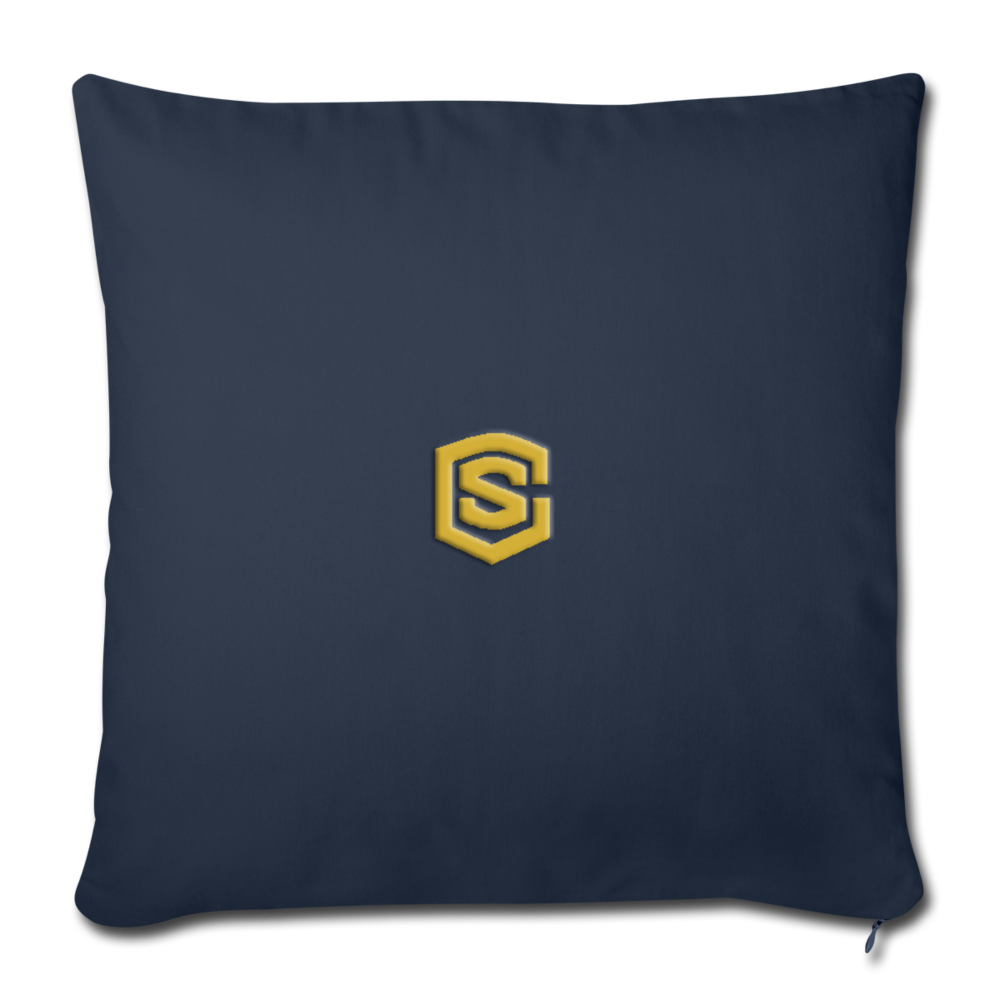 Throw Pillow Cover 18” x 18” WITH GOLD  LOGO - navy