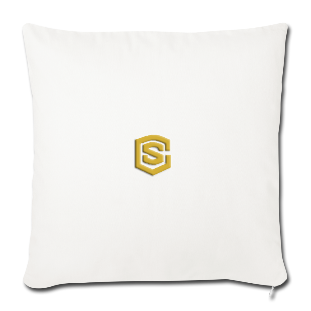 Throw Pillow Cover 18” x 18” WITH GOLD  LOGO - natural white