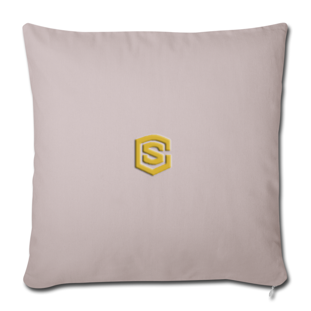 Throw Pillow Cover 18” x 18” WITH GOLD  LOGO - light taupe