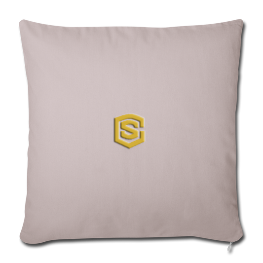 Throw Pillow Cover 18” x 18” WITH GOLD  LOGO - light taupe