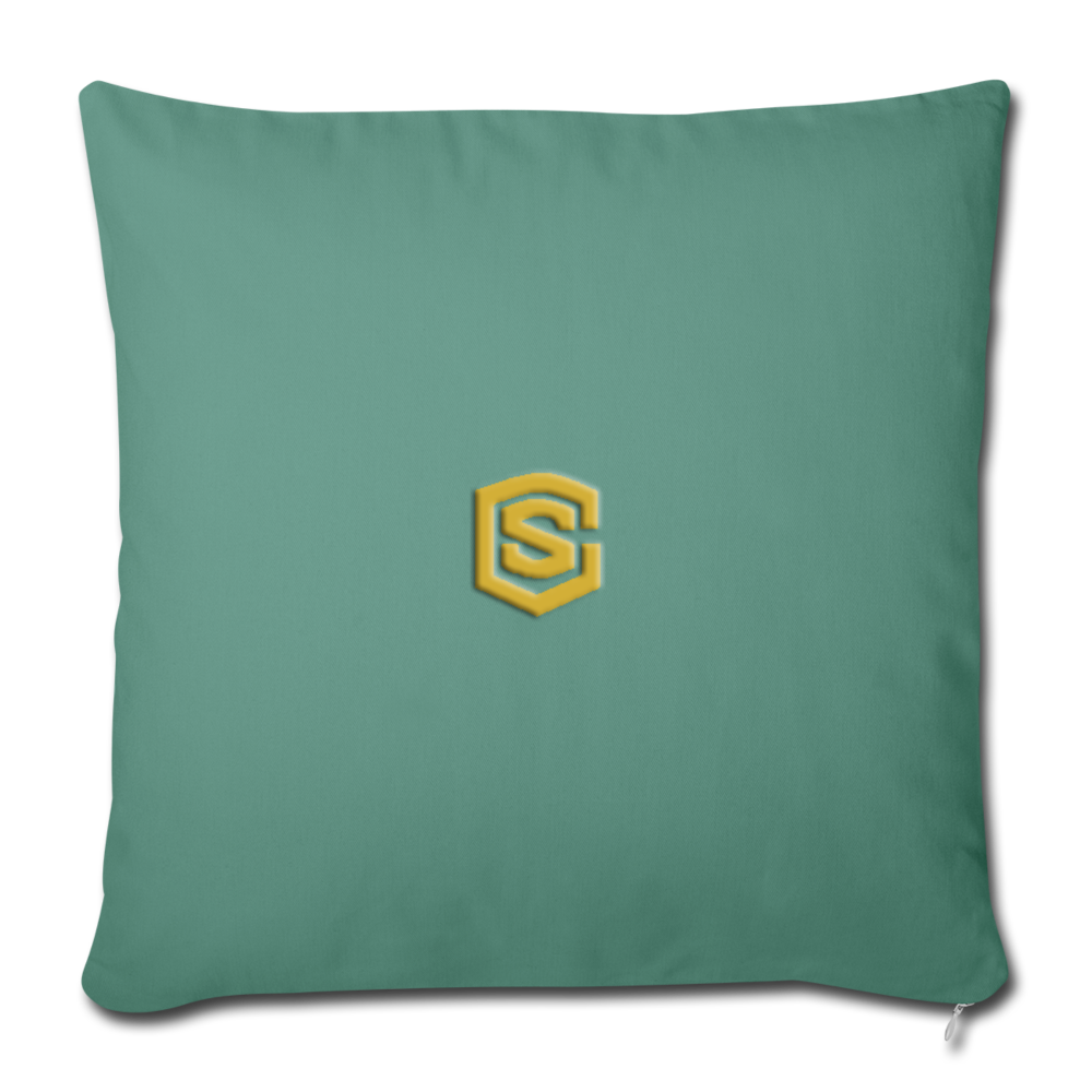 Throw Pillow Cover 18” x 18” WITH GOLD  LOGO - cypress green