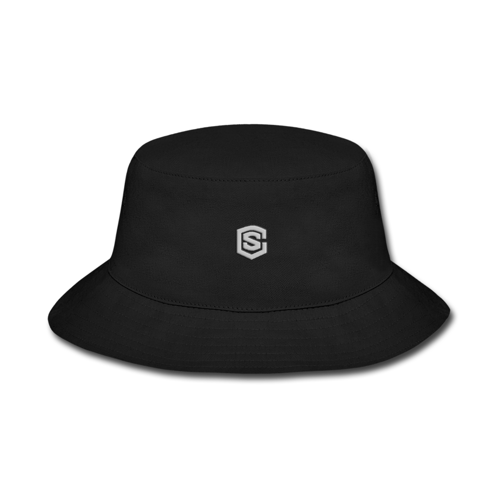 Bucket Hat WITH  SILIVER LOGO - black