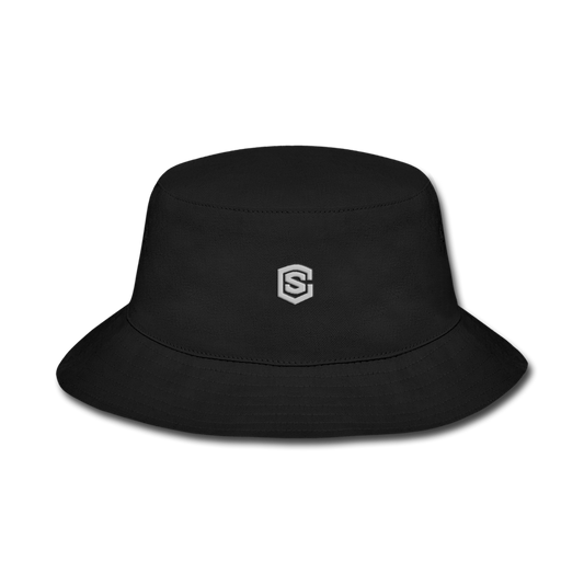 Bucket Hat WITH  SILIVER LOGO - black