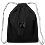 Cotton Drawstring Bag WITH  BLACK  LOGO - black