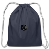 Cotton Drawstring Bag WITH  BLACK  LOGO - navy